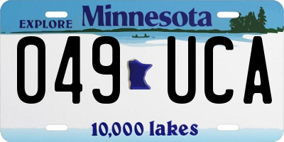 MN license plate 049UCA