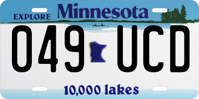 MN license plate 049UCD