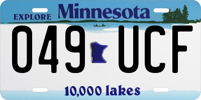 MN license plate 049UCF