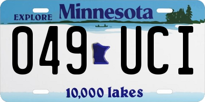 MN license plate 049UCI