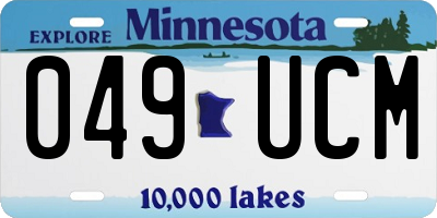 MN license plate 049UCM