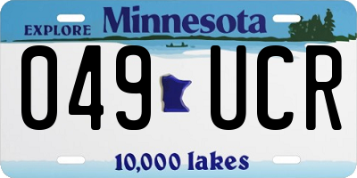 MN license plate 049UCR