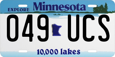 MN license plate 049UCS