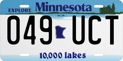 MN license plate 049UCT