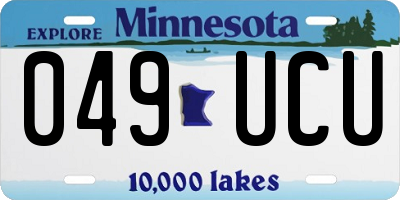 MN license plate 049UCU