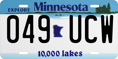 MN license plate 049UCW