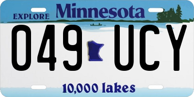 MN license plate 049UCY