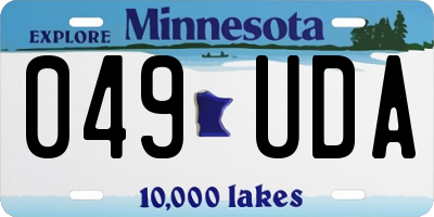 MN license plate 049UDA