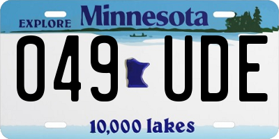 MN license plate 049UDE