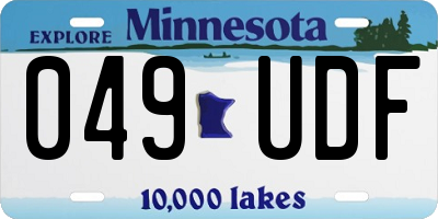 MN license plate 049UDF