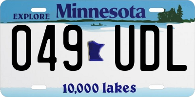 MN license plate 049UDL