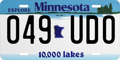 MN license plate 049UDO