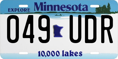 MN license plate 049UDR