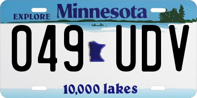 MN license plate 049UDV