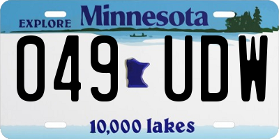 MN license plate 049UDW