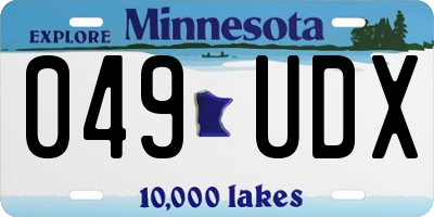 MN license plate 049UDX