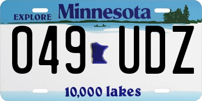 MN license plate 049UDZ