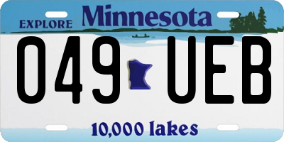 MN license plate 049UEB