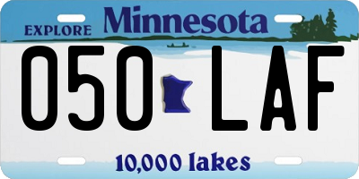 MN license plate 050LAF