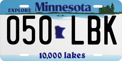 MN license plate 050LBK