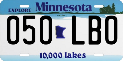 MN license plate 050LBO