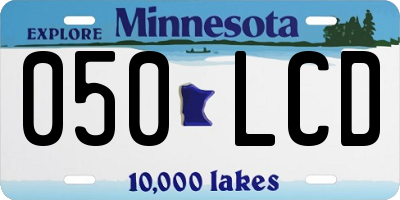 MN license plate 050LCD