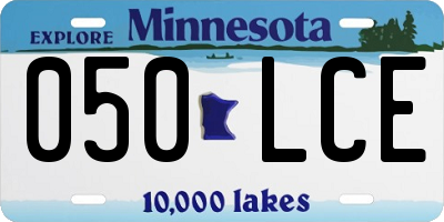 MN license plate 050LCE