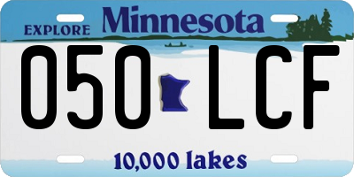 MN license plate 050LCF