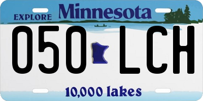 MN license plate 050LCH