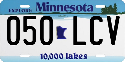 MN license plate 050LCV