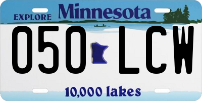 MN license plate 050LCW