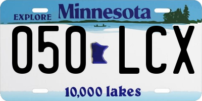 MN license plate 050LCX