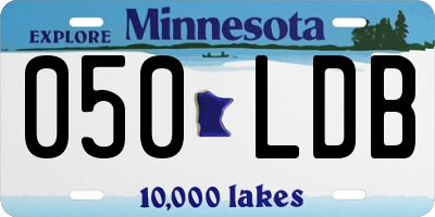 MN license plate 050LDB