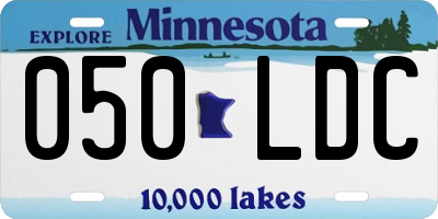 MN license plate 050LDC