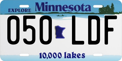 MN license plate 050LDF