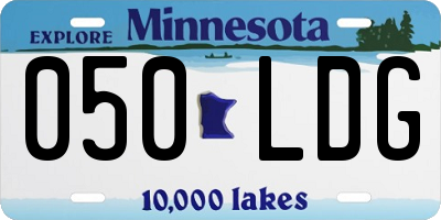 MN license plate 050LDG