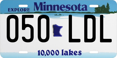 MN license plate 050LDL