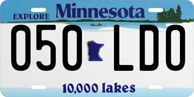 MN license plate 050LDO