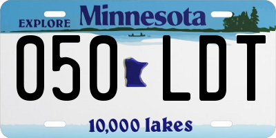MN license plate 050LDT