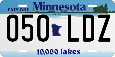 MN license plate 050LDZ