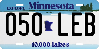 MN license plate 050LEB