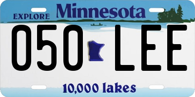 MN license plate 050LEE