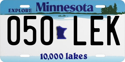 MN license plate 050LEK