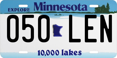 MN license plate 050LEN