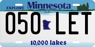 MN license plate 050LET