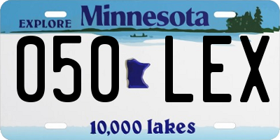 MN license plate 050LEX