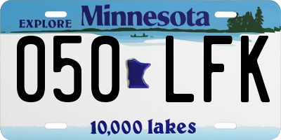 MN license plate 050LFK