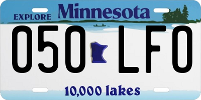 MN license plate 050LFO