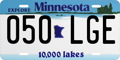 MN license plate 050LGE