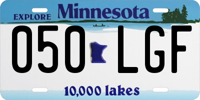 MN license plate 050LGF